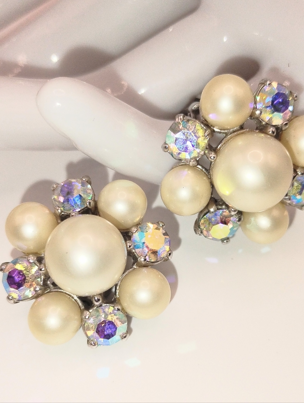 Vintage Schiaparelli  Faux Pearls Earring Set